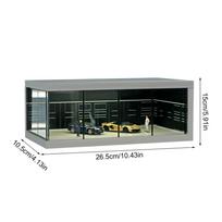 Car Model Display Cabinet Clear Car Model Display Box Stackable Storage Organizer Space-Saving Show Case with Light juoda