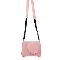 PU Leather Case for Fujifilm X-half Fuji Xhalf Camera Storage Bag Protective Shell With Strap rožinė