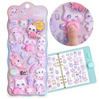 Butt Stickers Cute Animal Characters 3D Marshmallow Soft and Squishy Stickers for Kids and Adults Diary Decoration Dreamy Kawaii 1 Sheet