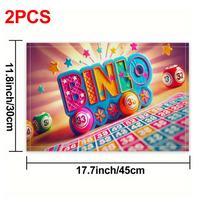 Bingo Game Placemats Set of 2 Colorful Dice Stars Party Table Mats Linen Decor for Game Night Family Gathering Tableware 4Pcs-30X45cm(12X18in