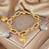Luxurious Two-tone Peach Heart Best Gift Bracelet for Women Elegant, Minimalist, High-end, Light Luxury One Size(16-22CM)