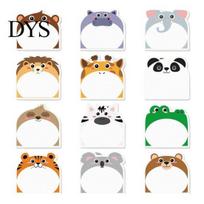 Self-Stick Memos 12Pcs/Set Cartoon Animal Note, 30 Sheets/Pad Self-adhesive Note Pad, Paper Memo Pads Super Sticking Power Post Stickies for H