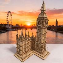 DIY Wooden Big Ben Model Kit 3D Puzzle Construction Fun Set Wooden Building Blocks Educational Birthday Gift Festive Gift balta