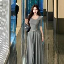 Pure desire Spice Girl Sexy U-neck Short Top Beautiful Set Women's Summer High Waist Wide Leg Pants 2026 Two-piece Set S