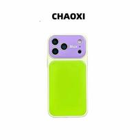 Colorful Dopamine Acrylic Phone Case With Leather-Texture Frame IPhone 13 To 17 Pro Max Anti-Slip Shockproof iPhone 15 Pro