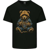 Hip-Hop Teddy Bear Gangsta Rap Gangster Mens Cotton T-Shirt Tee Top XL