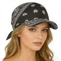 Womens Colorful Paisley Headscarf with Visor Brim Bandana Sun Protection Lightweight Breathable Summer Outdoor 1PC juoda