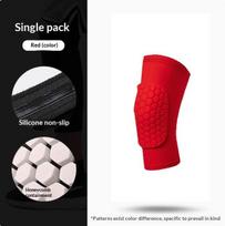 Short Knee Sleeves with Honeycomb Design for Basketball, Running, and Knee Protection, Featuring Honeycomb Impact Resistance S raudona