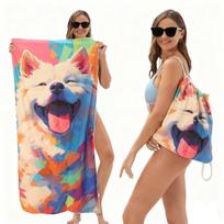 New Design Sea Turtle Printed Beach Towels Bag Outdoor Swimming Pool Large Beach Towel Backpack With Logo 70*140cm(27.5*55.1in)&200-300 GSM