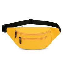 Waterproof Sports Fanny Pack Large Capacity Mobile Phone Bag Casual Oxford Waist Bag  Storage geltona