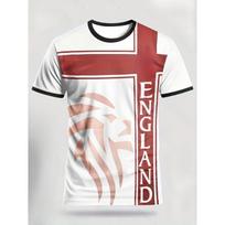 England Men's Football Jersey Decorated with the Lions crest, red and white, made of breathable fabric, suitable for training and matches S