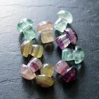 High Quality Rainbow Fluorite Mini Mushroom Stone Healing Crystal Ornament Handmade Polished Collectible Home Decor One Size