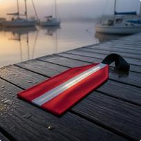 Kayak Tow Flag Oxford Textile Pennant Tapered Top Warning Red Reflective Stripe