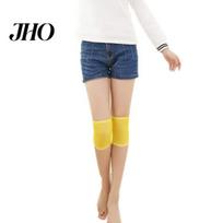 All-match Thermal Knee Sleeve Brace Pad Women Plain Leg Warmer Protector geltona