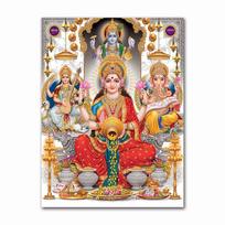 India Hindu Golden Ganesha Temple Poster Shiva Parvati Painting Canvas Prints Elephant God Religion Picture Room Hoom Wall Decor 21X30CMNo Framed