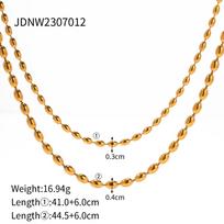 Youthway Fashions Stainless Steel Double Layer Millet Bead Necklace Prevent Allergy Charm Daily Jewelry High Quality Gift