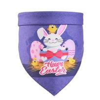 Easter Dogs Bandanas Adjustable Pet Collar Easter Theme Rabbit Print Neckscarf