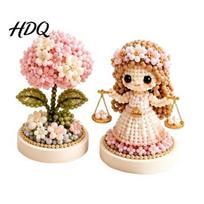 Beaded Garden Kit 12 Zodiac Signs Bead Craft Kit DIY 3D Astrology Flower with Pre-Sorted Beads Tools Project for Beginners Adults Teens Libra