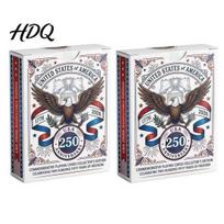 Durable Playing Cards USA 250th Anniversary Commemorative 1776–2026 Patriotic Collectible Poker Long-lasting Shuffle for Veteran's Day Memorial 4th