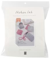 Raw Wool Knitting Kit for Beginners Double Crochet Shoulder Bag QR Code for Video BC-1 Coaster/Dishcloth/Smartphone [Includes Tutorial] (Pink Greige)