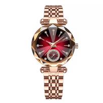 Heart Of The Ocean Ladies Solid Steel Belt Watch Bracelet Two-Piece Set Casual Women'S Watch raudona