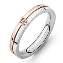 JeeMango Mosaic Cubic Zirconia Ring Stainless Steel Shinning Crystal Couple Ring Forever Love For Romantic Wedding Rings R19102 6