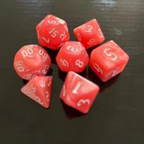 Set of 7 Multi-Faceted Dice with Pearl Texture and Macro Design Featuring Numbered Faces Suitable for Tabletop Role-Playing Games and Board Games One Size