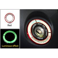 New Alloy  Circle Auto Car Ignition Switch Cover Stickers Luminous raudona