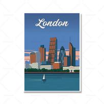 Londonas Didžioji Britanija Miesto Plakatas ir Spaudinys Kelionės Istorija Peizažas Drobės Tapyba Skandinaviško Stiliaus Kambario Namų Dekoracija Sienų Menas Paveikslas 21x30cm No Framed