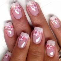 Flower Press On Nail Set Short Artificial Nail with Flowers Stick on Nail Acrylic Nail Manicure for Women and Girls