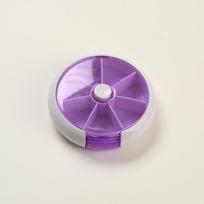 Nešiojama 7 skyrių kelioninė vaistų dėžutė - Mini sandari tablečių saugykla vienai savaitei 9*2.5cm violetinė