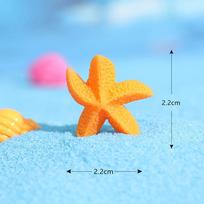 Mini spalvingos penkiakampės jūrų žvaigždės Dervinės žuvų bakelio žvaigždžių dekoracijos 2.2*2.2cm oranžinė