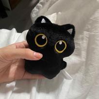 10cm Juoda Minkšta Pliušinė Katės Lėlė Raktų Pakabukas Stalo Dekoracijos Didelių Akių Katės Pliušinis Pakabukas Poros Rankinės Pakabukai Dovana black