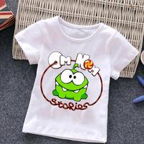 Funny Baby Girl Boy Cartoon Game Cut The Rope T-Shirt Children Frog Short Sleeve Top Tees Kids 100