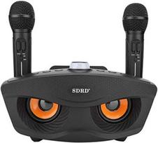 Bluetooth Karaoke namų KTV belaidė mikrofono sistema su 2 rankiniais TF karaoke dainavimo nešiojamu profesionaliu namų KTV rinkinio mikrofonu, mikrofonais, juoda