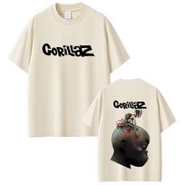 Rock Band Gorillaz Graphic T-shirts Men Women Punk Oversized Streetwear Men's Retro Gothic Short Sleeve T Shirts S