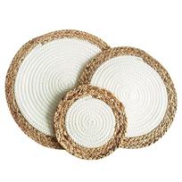 Moliūgo žolė plius medvilnės virvė dviguba virvė mišri apvali valgomojo stalo šilumos izoliacijos padėkliukas padėkliukas padėklas (as the picture,20cm)