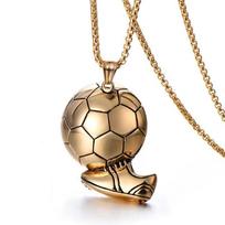 European and American Fashion World Cup Football Retro Men's Football Products Men's Necklace Pendant 60CM(Necklace Long)