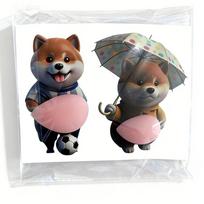 Squeezeable Inu Dog Phone Case Decoration Funny Shiba Sticker Cute Animal Laptop Decal  Gifts Style C
