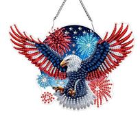 1PC Special Shape Drills Acrylic DIY Diamond Painting Irregular Pendants Eagle Diamond Painting Home Decoration Hanging Ornament 20*14cm raudona