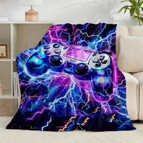 1PC Electric Gaming control Flannel Blanket Gift, Suitable for Both Men And Women, Soft Ideal for Beds And Sofa, Birthday Or Christmas Gift 75x90cm