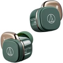 Wireless True Up to Hours IPX5 Wireless Charging Ambient Sound Includes Original Sticker Audio-Technica ATH-SQ1TW2NC GR(E) Noise-Canceling Earphones,