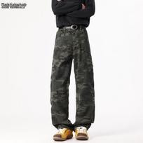 MARK FAIRWHALE Men's Summer Loose Wide-Leg Camouflage Jeans 3XL kamufliažas