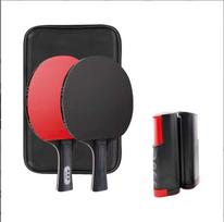 Customized Professional 7-Layer Pure Wood Ping Pong Bat Set Portable Table Tennis Racket 2 Rackets  Double Zipper Case