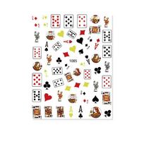 Adhesive Decals DIY Nail Decoration Playing Cards Design Manicure Poker Nail Art Sticker 6