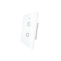 Tuya Remote Control Zigbee Wall Smart Switch 2 Gang Backlight US Standard Glass Touch Switch No Neutral Wire and Capacitor Need 118mm*72mm&US Standard balta