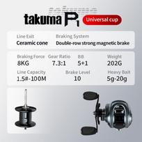 P1 Generation 1 Baitcasting Reel 7.3:1 High Speed Anti-Backlash Long Casting Nylon River Freshwater Lure Fishing left hand