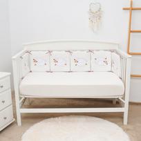 6-Piece 100% Cotton Comforter Set for Baby Cribs Breathable Animal Print Bumper with Silk Filling Woven Fabric (as the picture,30*30cm*6 pieces)