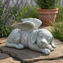 Miegantis katės angelo statulėlė Taiki išraiška Angeliškas šuo Rankomis tapytas Namas Angel Dog