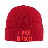 I Pee in Pools Print Casual Bonnet Hats Hip Hop Hats for Unisex Women Winter Keep Warm Skullies Beanies Caps Unisex Adult Caps